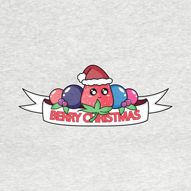 Berry Christmas (White Banner) by Tees4Elliott